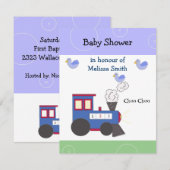 Choo Choo Train Baby shower Kaart (Voorkant / Achterkant)