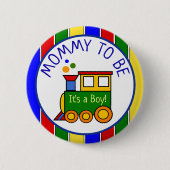 Choo Choo Train Baby shower Mam Ronde Button 5,7 Cm (Voorkant)