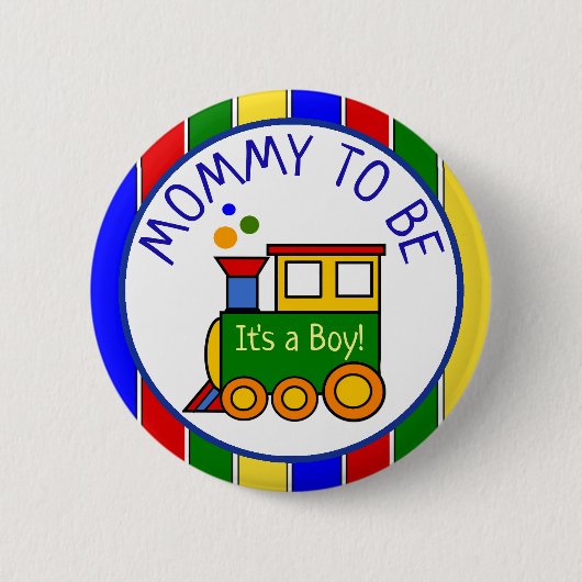 Choo Choo Train Baby shower Mam Ronde Button 5,7 Cm (Voorkant)