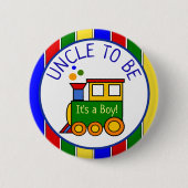 Choo Choo Train Baby shower oom Ronde Button 5,7 Cm (Voorkant)