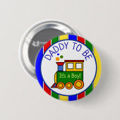 Choo Choo Train Baby shower Ronde Button 5,7 Cm (Voorkant /achterkant)