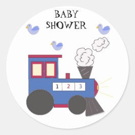 Choo Choo Train Baby shower Ronde Sticker
