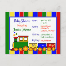 Choo Choo Train Baby shower Uitnodiging