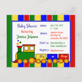 Choo Choo Train Baby shower Uitnodiging
