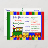 Choo Choo Train Baby shower Uitnodiging (Voorkant / Achterkant)