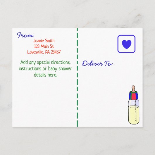 Choo Choo Train Baby shower Uitnodiging (Achterkant)