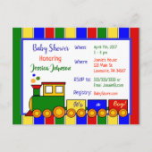Choo Choo Train Baby shower Uitnodiging Briefkaart (Voorkant)
