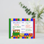 Choo Choo Train Baby shower Uitnodiging Briefkaart (Staand voorkant)