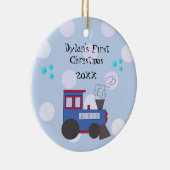 Choo Choo Train Baby's eerste kerstmis Keramisch Ornament (Rechts)