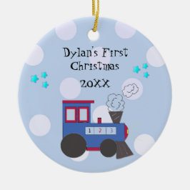 Choo Choo Train Baby's eerste kerstmis Keramisch Ornament