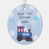 Choo Choo Train Baby's eerste kerstmis Keramisch Ornament (Links)