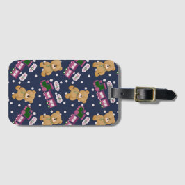 Choo choo train bear  Luggage Tag Bagagelabel