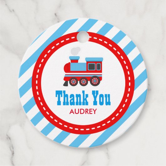 Choo Choo Train Birthday Baby shower Bedankjes Labels (Voorkant)