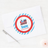 Choo Choo Train Birthday Baby shower Ronde Sticker (Envelop)