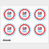 Choo Choo Train Birthday Baby shower Ronde Sticker (Vel)