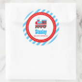 Choo Choo Train Birthday Baby shower Ronde Sticker (Tas)