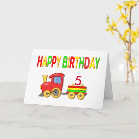 Choo-Choo Train Birthday Kaart (Gele Bloem)