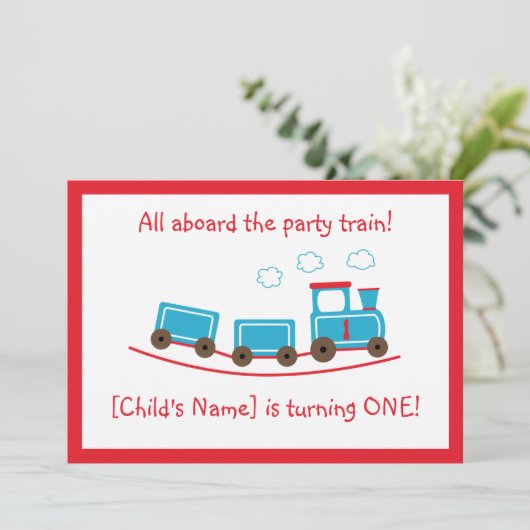 Choo Choo Train Birthday Kaart (Staand voorkant)