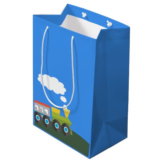 Choo Choo Train Birthday Medium Cadeauzakje (Achterkant Gekanteld)