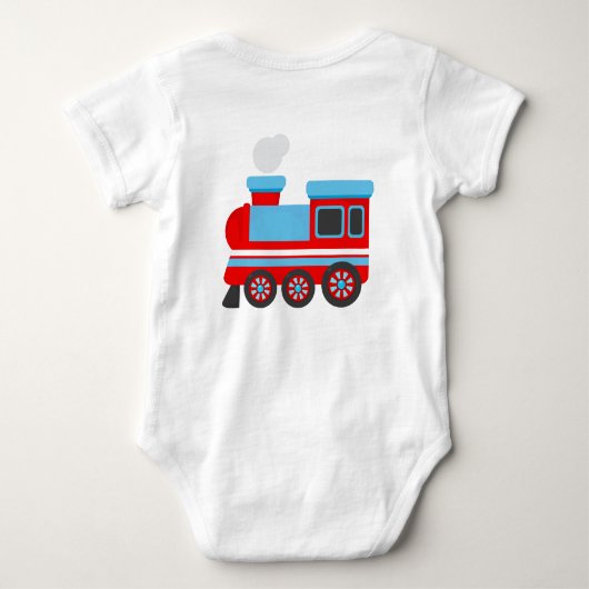 Choo Choo Train Birthday Party - Eigen naam Romper (Achterkant)