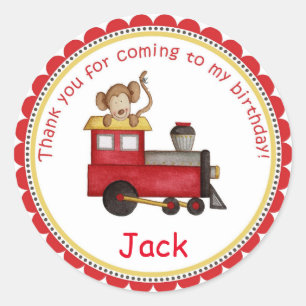 Choo Choo Train Birthday Party Favor Stickers