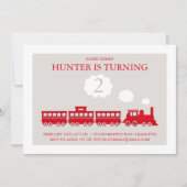 Choo Choo Train Birthday Party Invitation Kaart (Voorkant)