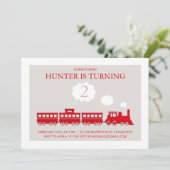 Choo Choo Train Birthday Party Invitation Kaart (Staand voorkant)