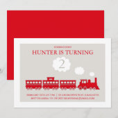 Choo Choo Train Birthday Party Invitation Kaart (Voorkant / Achterkant)