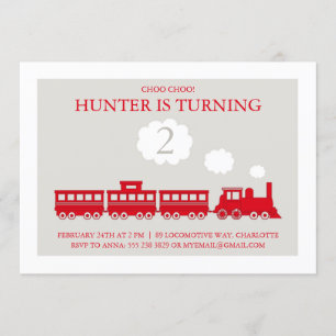 Choo Choo Train Birthday Party Invitation Kaart