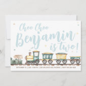 Choo Choo Train Birthday Party Invitation Kaart (Voorkant)