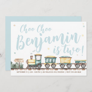 Choo Choo Train Birthday Party Invitation Kaart