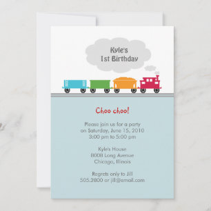 Choo Choo Train Birthday Party Invitation Kaart