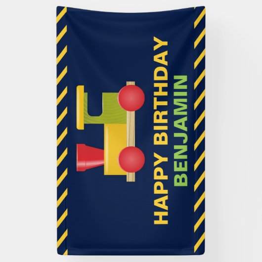 Choo Choo Train Birthday Party Spandoek (Verticaal)