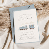 Choo Choo Train Boys Blauw Verjaardagsfeest Kaart