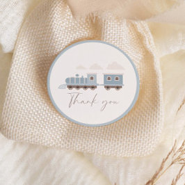 Choo Choo Train Boys Blauw Verjaardagsfeest Ronde Sticker