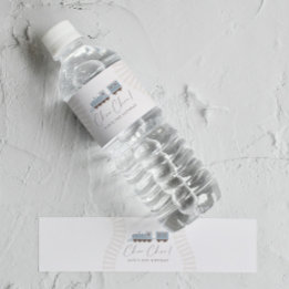 Choo Choo Train Boys Blauw Verjaardagsfeest Waterfles Etiket