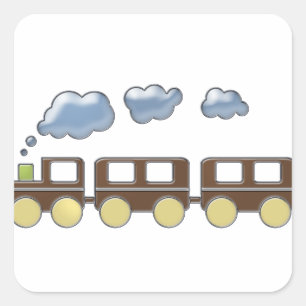 Choo Choo Train Briefkaart Vierkante Sticker