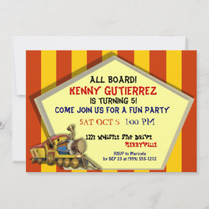 Choo Choo Train Custom Kinder Party nodigt uit Kaart