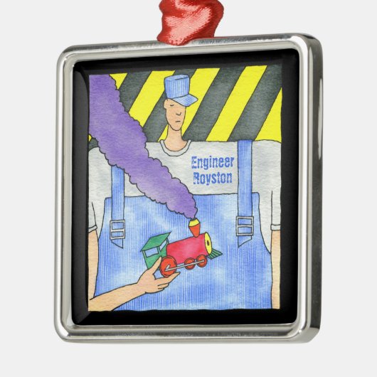 Choo Choo Train Engineer Metalen Ornament (Links)