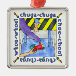 Choo Choo Train Engineer Metalen Ornament