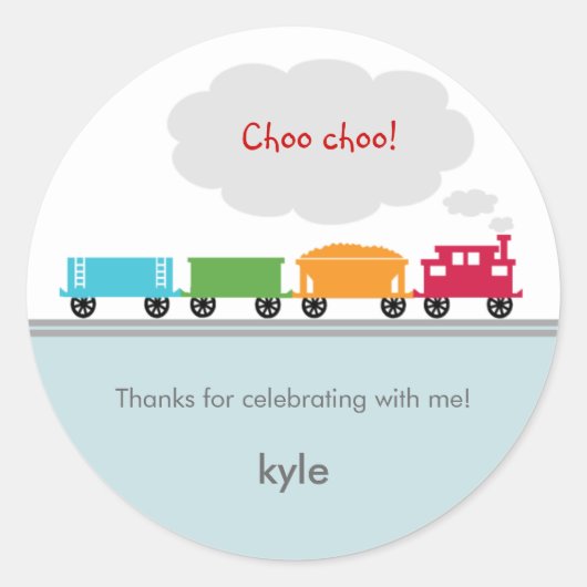 Choo Choo Train Favor Sticker of Envelopzegel (Voorkant)