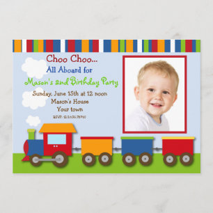 Choo Choo Train Foto van Birthday Party Kaart