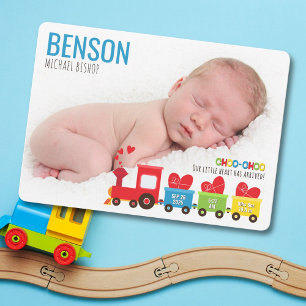 Choo-Choo Train Geboorteaankondiging Kaart