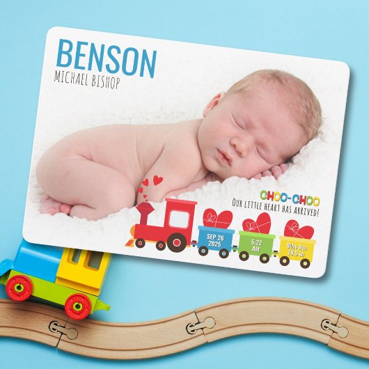 Choo-Choo Train Geboorteaankondiging Kaart