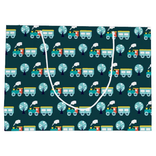 Choo Choo Train Gift Bag - Groot, glanzend Groot Cadeauzakje (Achterkant)