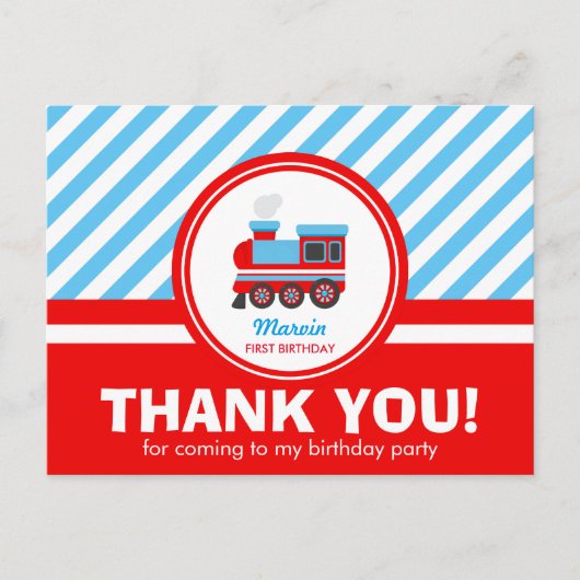 Choo Choo Train Hartelijk dank Briefkaart (Voorkant)