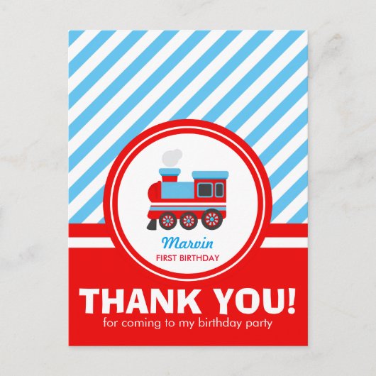 Choo Choo Train Hartelijk dank Briefkaart (Voorkant)