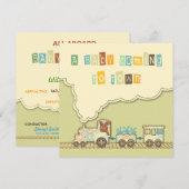 Choo Choo Train Invitation Square Kaart (Voorkant / Achterkant)