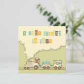 Choo Choo Train Invitation Square Kaart (Staand voorkant)