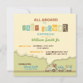 Choo Choo Train Invitation Square Kaart (Achterkant)